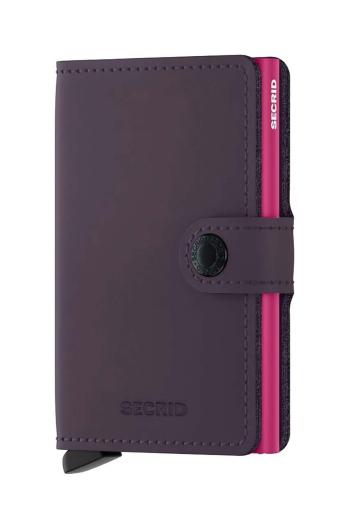 Kožená peňaženka Secrid Miniwallet Matte Dark Purple-Fuchsia fialová farba