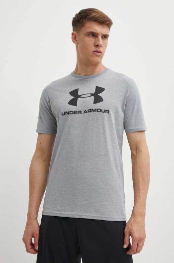 Tričko Under Armour 1329590 šedá farba, s potlačou