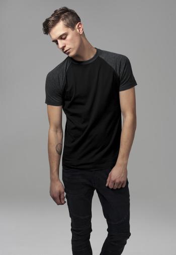 Pánske tričko Urban Classics Raglan Contrast Tee blk/cha - M