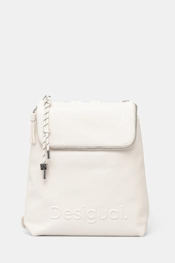 Ruksak Desigual HALF HAMPTON ECRU dámsky, biela farba, malý, jednofarebný, 25SAKP45