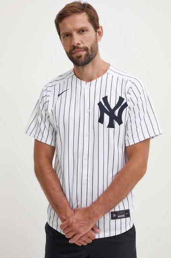 Tričko Nike MLB New York Yankees biela farba, regular, so stojačikom