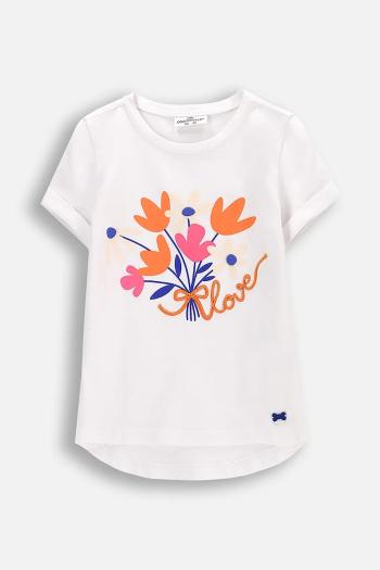 Tričko Coccodrillo biela farba, FLOWER PARADISE GIRL KIDS