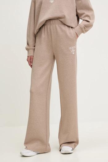 Tepláky Guess ROBERTA béžová farba, s nášivkou, V5RB12 KC3D2