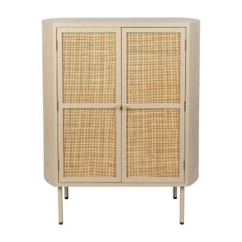 Krémszínű rattan szekrény 80x100 cm Amaya – White Label