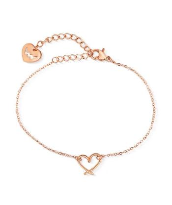 Vuch Minimalistický oceľový náramok Srdce Emery Rose Gold