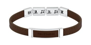 Trussardi Hnedý kožený náramok pre mužov T-Leather TJAXZ06