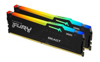 KINGSTON DIMM DDR5 32GB (Kit of 2) 6000MT/s CL30 Non-ECC FURY Beast RGB EXPO, Čierna