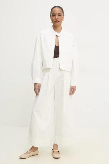 Bavlnená bunda Answear.LAB biela farba, prechodná, oversize