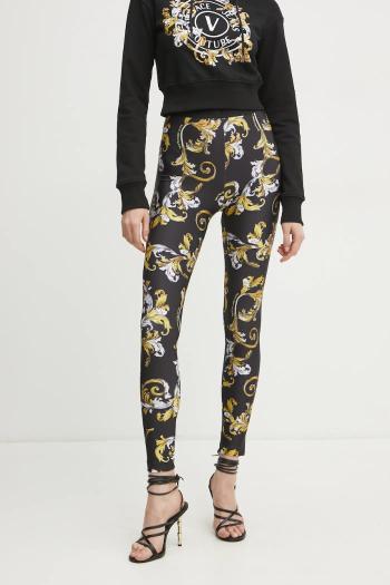 Legíny Versace Jeans Couture dámske, čierna farba, vzorované, 78HAC101 JS470