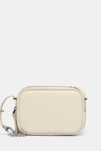 Kožená kabelka Weekend Max Mara béžová farba, 2515511154600