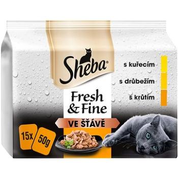 Sheba Fresh & Fine kapsičky pre dospelé mačky: hydinový výber v šťave 15× 50 g (4770608260293)