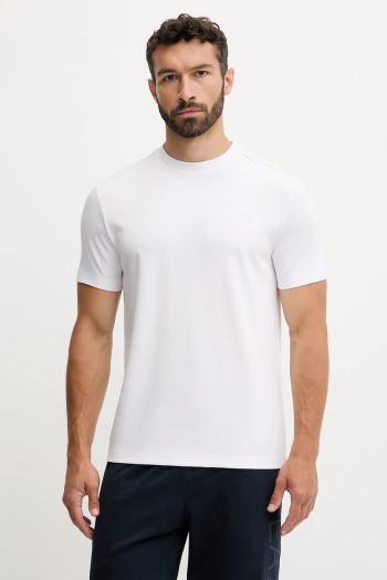 Tričko EA7 Emporio Armani pánske, biela farba, jednofarebné, AF13862.7M000756