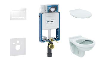 GEBERIT - Kombifix Set predstenovej inštalácie, klozet Alpha s doskou, tlačidlo Sigma30, biela/chróm 110.302.00.5 NR5