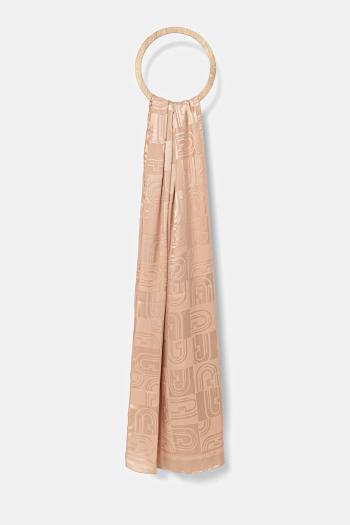 Hodvábny šál Furla béžová farba, jednofarebný, WT00094.BX3859.CX0004401