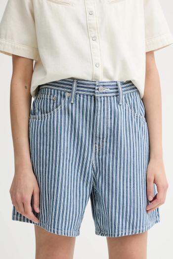 Rifľové krátke nohavice Levi's HIGH BAGGY SHORT jednofarebné, vysoký pás, A9311