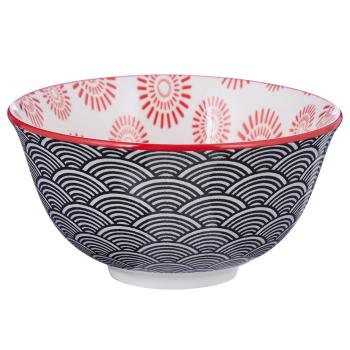 ORNAMENTS tálka 240 ml, fekete-piros