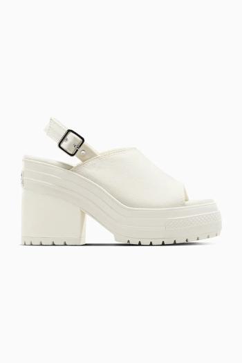 Sandále Converse Chuck 70 De Luxe Heel Nu dámske, biela farba, na podpätku, A13796C
