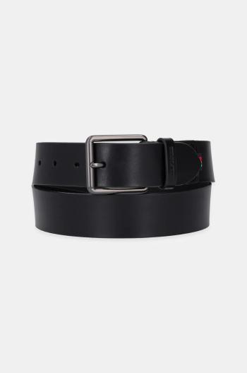 Kožený opasok Tommy Hilfiger pánsky, čierna farba, AM0AM13302