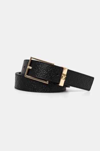 Kožený opasok Tommy Hilfiger dámsky, čierna farba, AW0AW16834