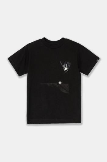 Detské bavlnené tričko Vans KD Aractno čierna farba, s potlačou, VN000JXFBLK1
