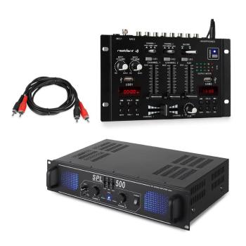 Skytec SPL500EQ, sada s PA zosilňovačom a mixážnym pultom Resident DJ 22 BT 2CH