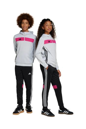 Detské tepláky adidas Performance čierna farba, s nášivkou, JD3064