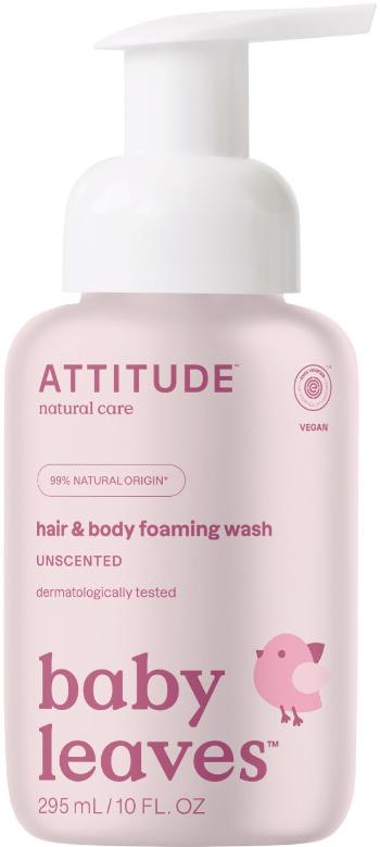 ATTITUDE Detská sprchová pena (2v1) bez vône Baby leaves 295 ml