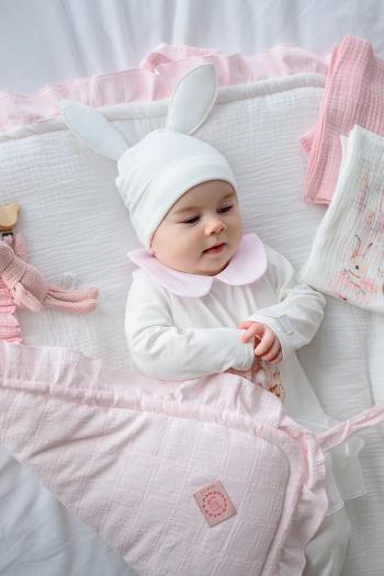 Detská čiapka Jamiks LEANDRA béžová farba biela, z tenkej pleteniny, JWH018
