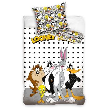 Carbotex Detské bavlnené obliečky Kamaráti z Looney Tunes, 140 x 200 cm, 70 x 90 cm