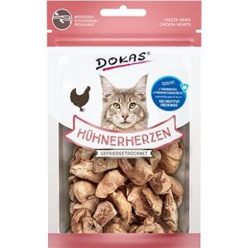 Dokas – Mrazom sušené kuracie srdiečka pre mačky 15 g (4251276204203)