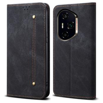 DENIM Peňaženkový kryt pre Honor 400 Pro 5G čierny