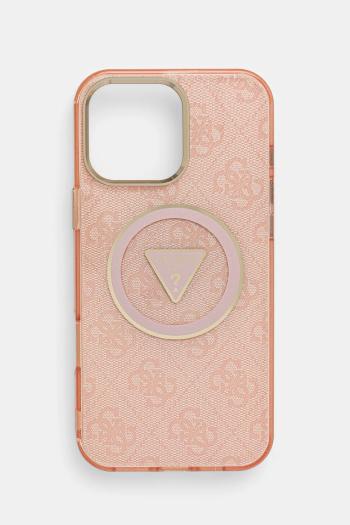 Puzdro na mobil Guess iPhone 16 Pro Max ružová farba, GUHMP16XHG4PRTGP