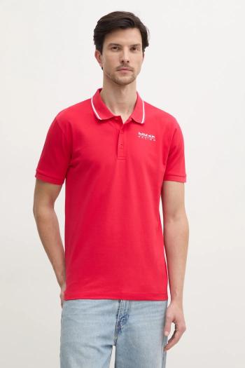 Polo tričko Red Bull Racing x Pepe Jeans TIPPED LOGO POLO pánske, červená farba, s potlačou, RM540013