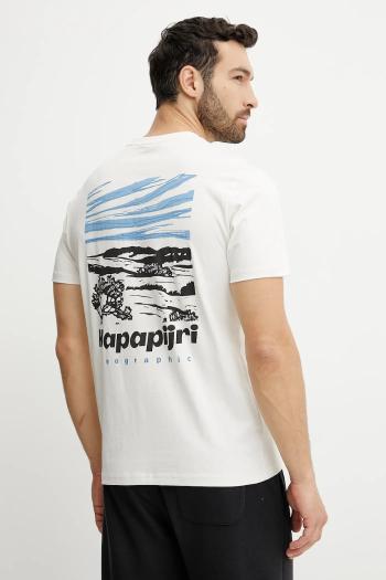Bavlnené tričko Napapijri S-Vignoni pánske, béžová farba, s potlačou, NP0A4ILXN1A1
