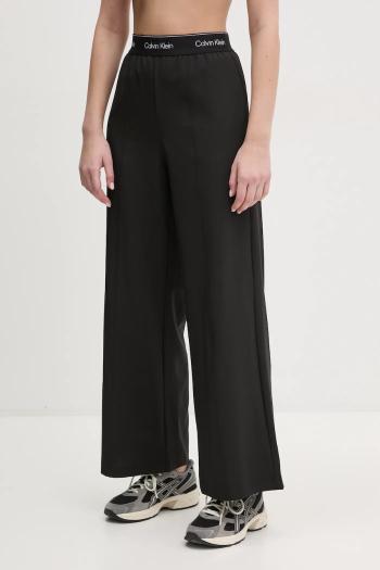 Tréningové nohavice Calvin Klein Performance čierna farba, široké, vysoký pás, 00GWF4P606