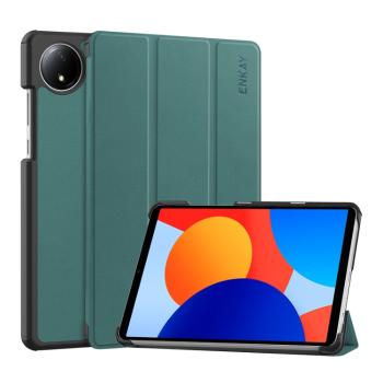 ENKAY LEATHER Zaklápací obal pre Xiaomi Redmi Pad SE 8.7 zelený