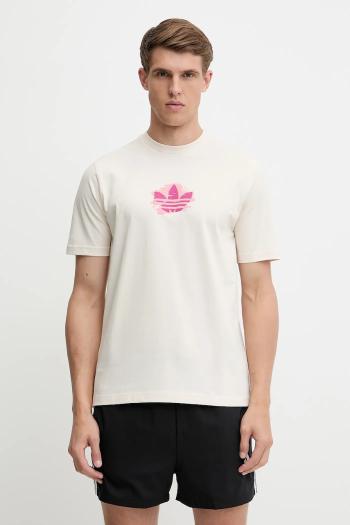 Bavlnené tričko adidas Originals Graphic Tee pánske, béžová farba, s potlačou, KC4943