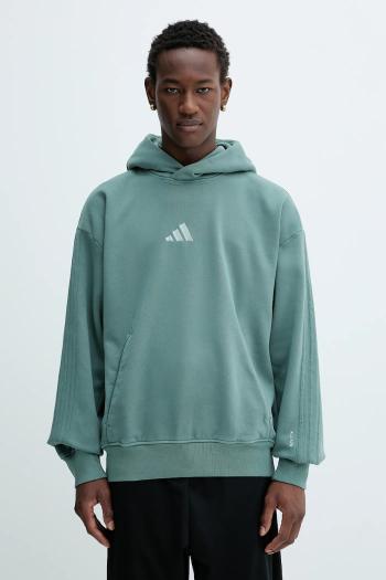 Mikina adidas All SZN zelená farba, s kapucňou, s nášivkou, JL6538