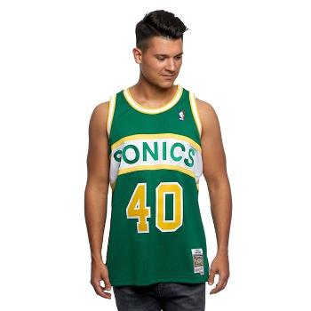 Mitchell & Ness Seattle Supersonics  #40 Shawn Kemp green/yellow Swingman Jersey - M