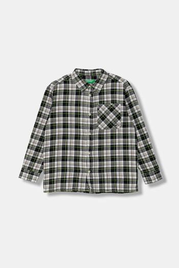 Detská bavlnená košeľa United Colors of Benetton čierna farba, 5LQHCQ04B