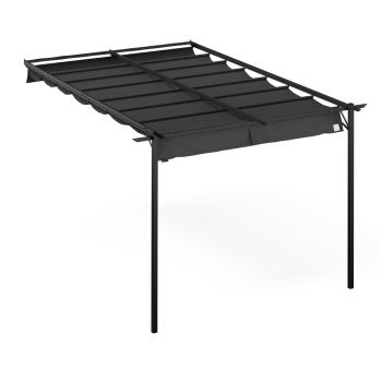 NA Blumfeldt Pantheon Wall Pergola, Pergolă montată pe perete, 3 x 4 m, oțel vopsit cu pulbere, rezistentă la intemperii