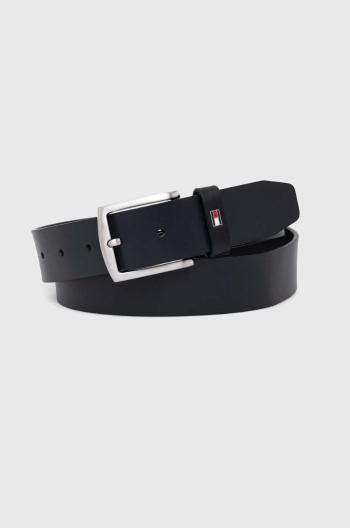 Kožený opasok Tommy Hilfiger pánsky, tmavomodrá farba, AM0AM08360
