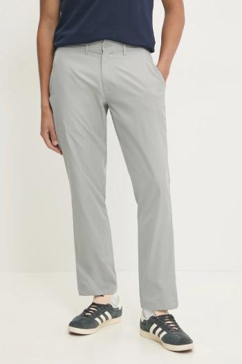 Nohavice Abercrombie & Fitch pánske, šedá farba, rovné, KI130-4117