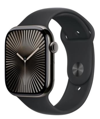 APPLE Watch Series 10 Cellular 46mm Bridlicovo šedý titán s čiernym športovým remienkom M/L