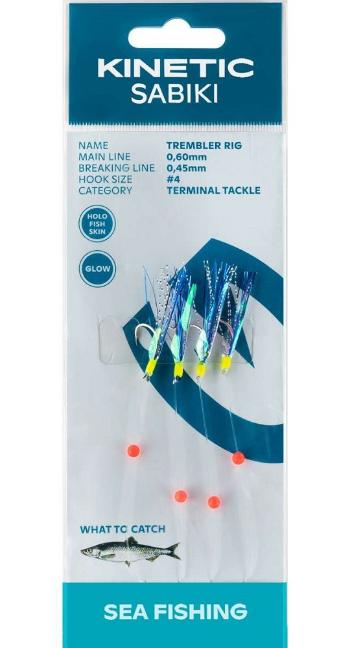 Kinetic náväzec sabiki trembler holo fishskin blue flash 130 cm #4