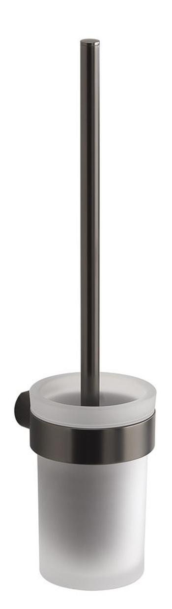 Gedy - PIRENEI WC kefa závesna, mliečne sklo, gun metal PI330381