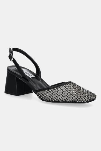Lodičky Steve Madden Network čierna farba, na podpätku, s otvorenou pätou, SM11003612
