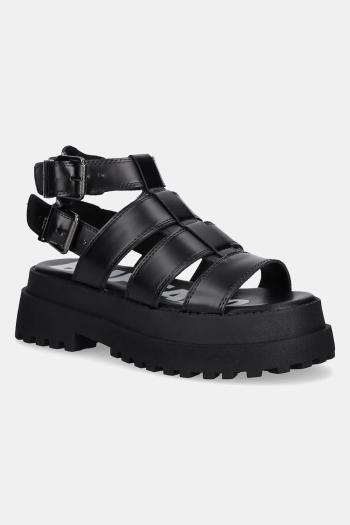 Sandále Buffalo Pluto Gld dámske, čierna farba, na platforme, 1602269-BLK