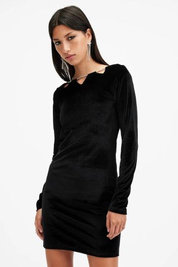 Šaty AllSaints REGINA čierna farba, mini, priliehavá, W172DB