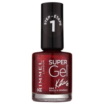 Rimmel Super Gel By Kate gélový lak na nechty bez použitia UV/LED lampy odtieň 044 Rock n Sparkle 12 ml